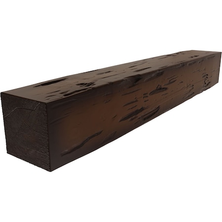 Pecky Cypress Faux Wood Fireplace Mantel, Premium Mahogany, 8H X 10D X 36W
